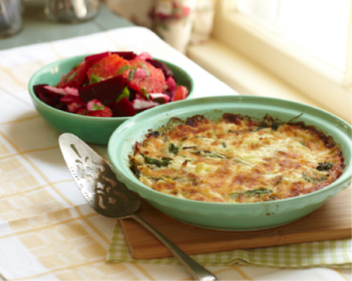 A Spring Vegetable Gratin <br/>Paired with a Beet Salad