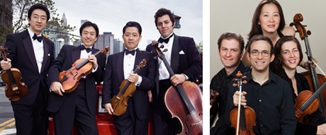 shanghai Quartet (L); brentano Quartet (R)