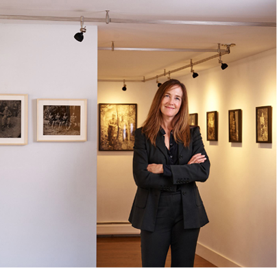 KATHY ROOT WITH LISA'S WORK, PHOTOGRAPHED BY MIKE YAMIN