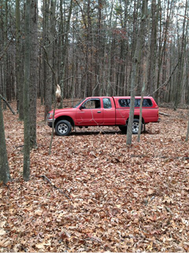 LISA ELMALEH'S TRUCK WHERE SHE KEEPS A DARKROOM.