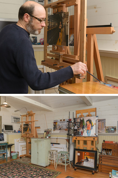 THE ARTIST AND HIS STUDIO. PHOTOS BY MIKE YAMIN.