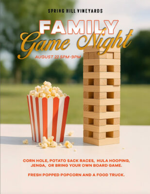 Spring Hill Vineyards Family Game Night